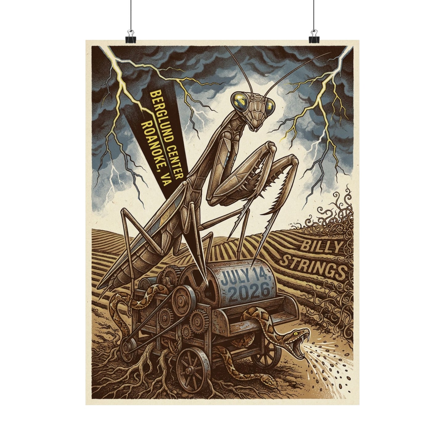 Billy Strings | 07/14/26 | Roanoke, VA | Concert Poster  | V1