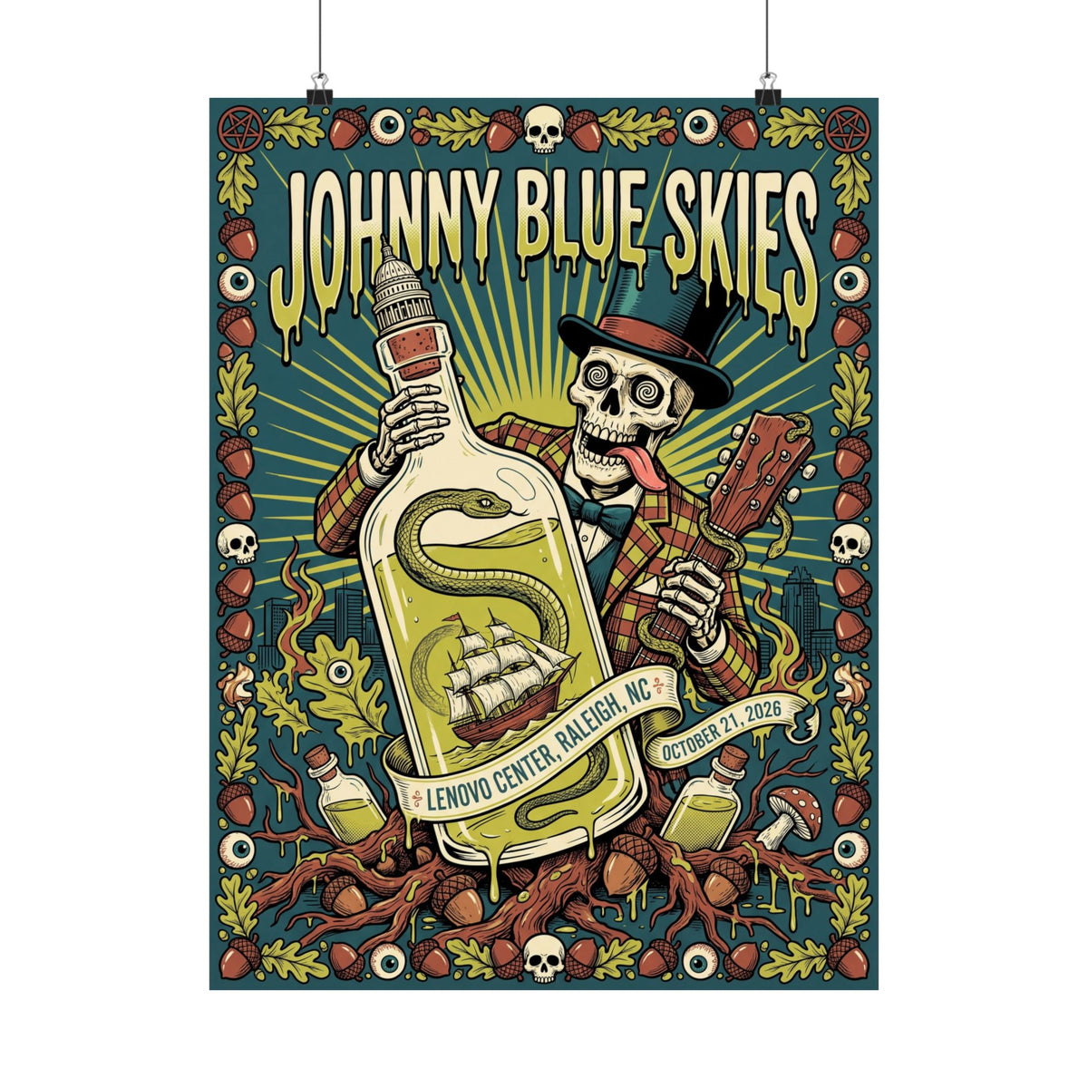 Johnny Blue Skies | October 21, 2026 | Raleigh, NC | Concert Poster