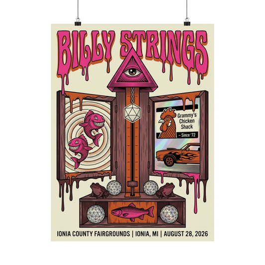Billy Strings | August 28, 2026 | Ionia, MI| Freak Fair | Concert Poster