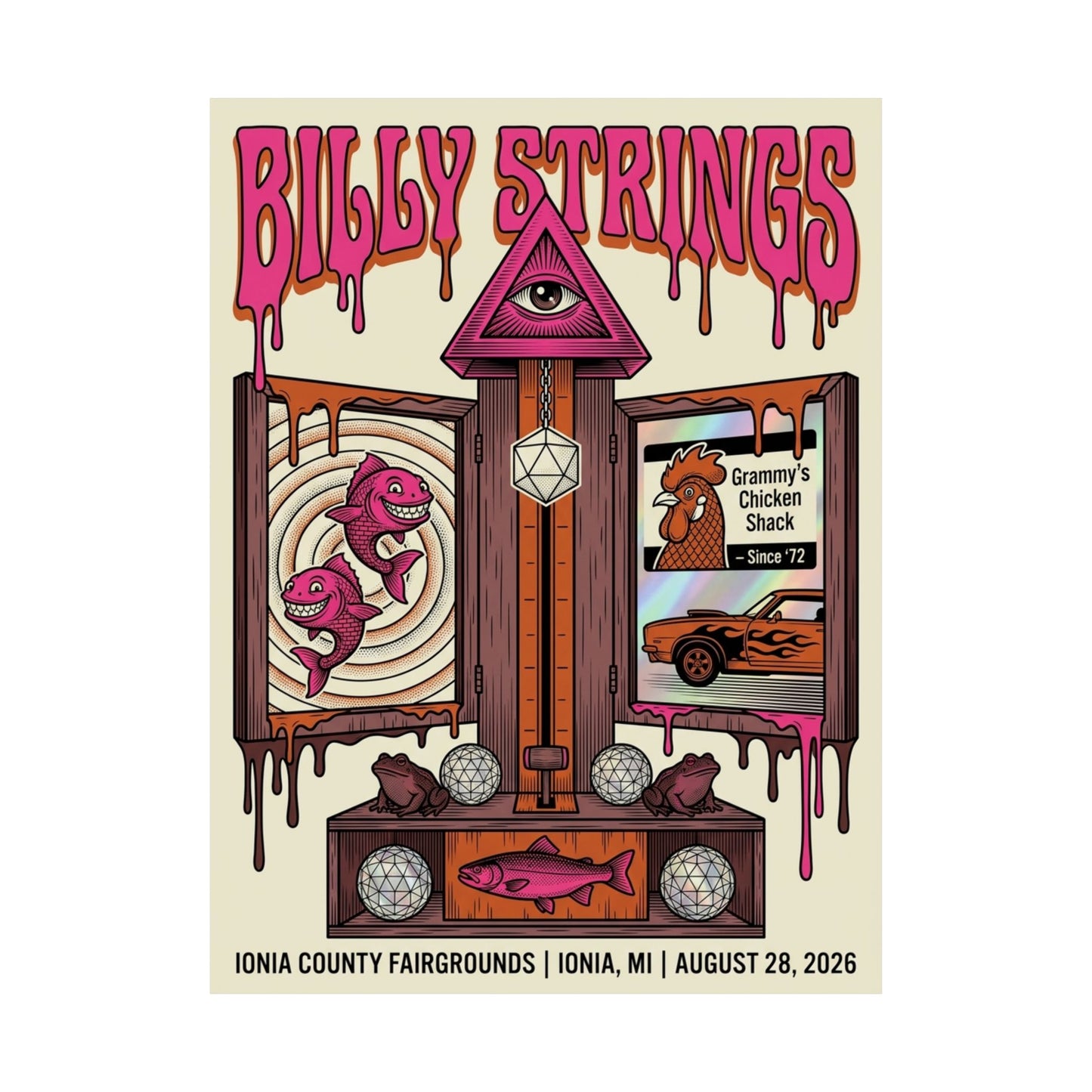 Billy Strings | August 28, 2026 | Ionia, MI| Freak Fair | Concert Poster