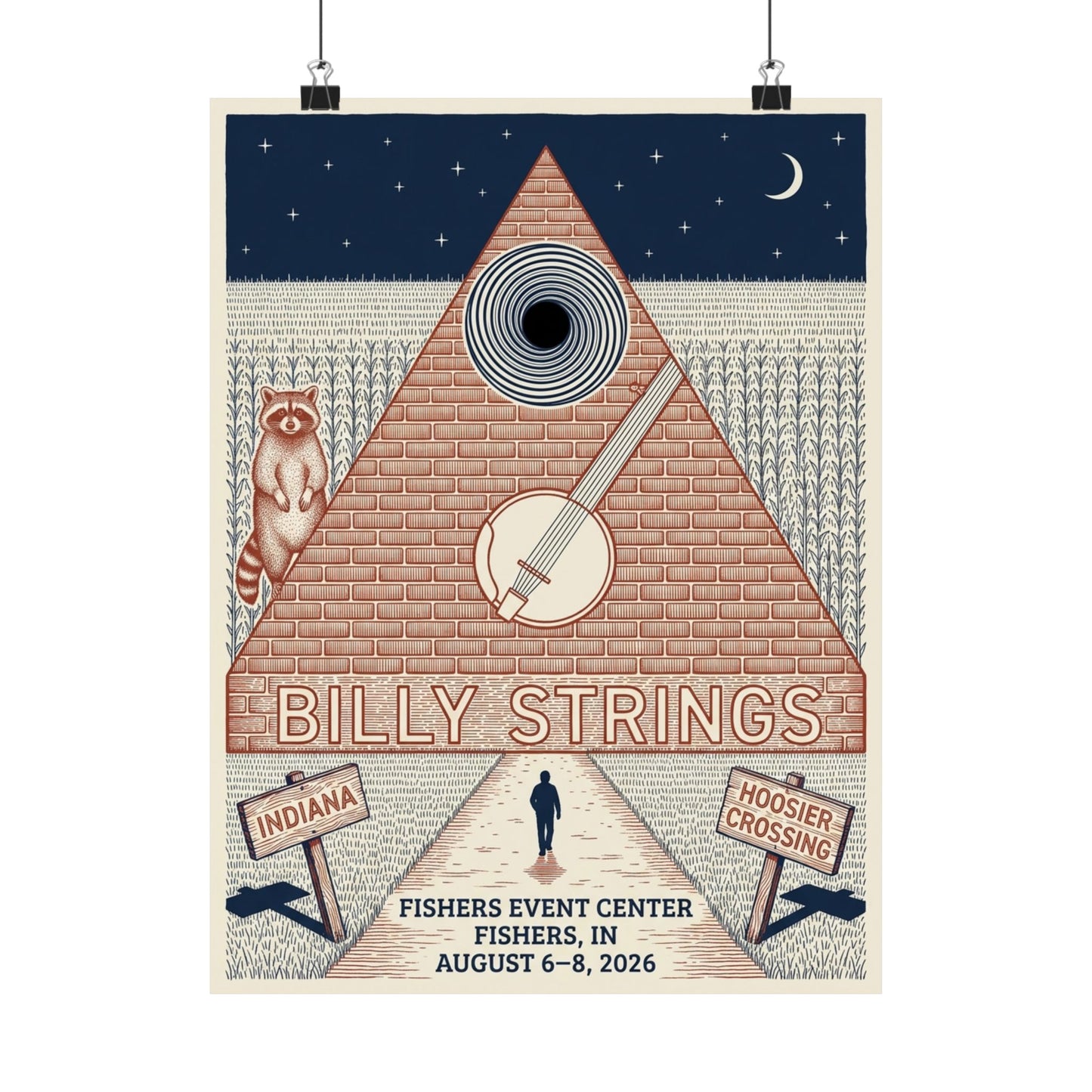 Billy Strings | August 6–8, 2026 | Fishers, IN | Concert Poster V2