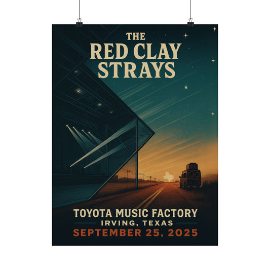 The Red Clay Strays Irving TX Concert Print | September 25, 2025 | Toyota Music Factory | Variant 1