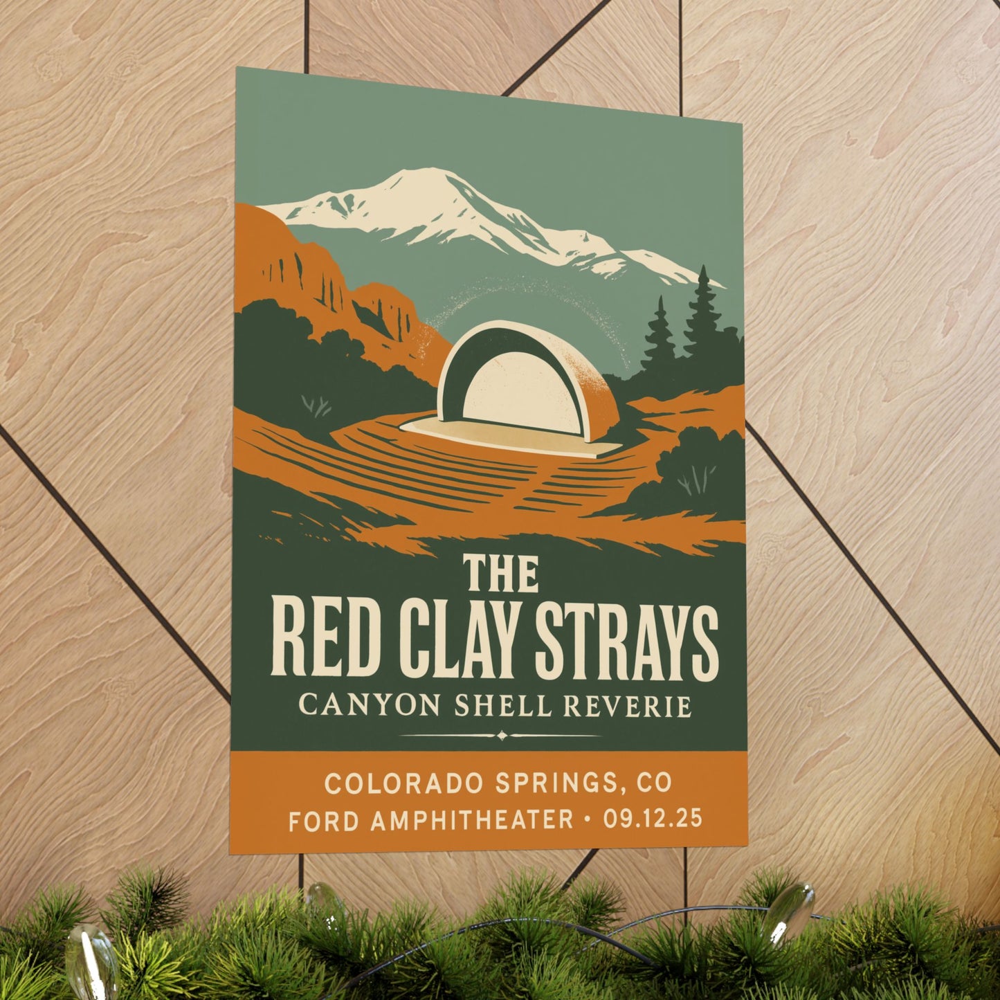 The Red Clay Strays Colorado Springs Concert Poster | September 12, 2025| Ford Amphitheater | Variant 1