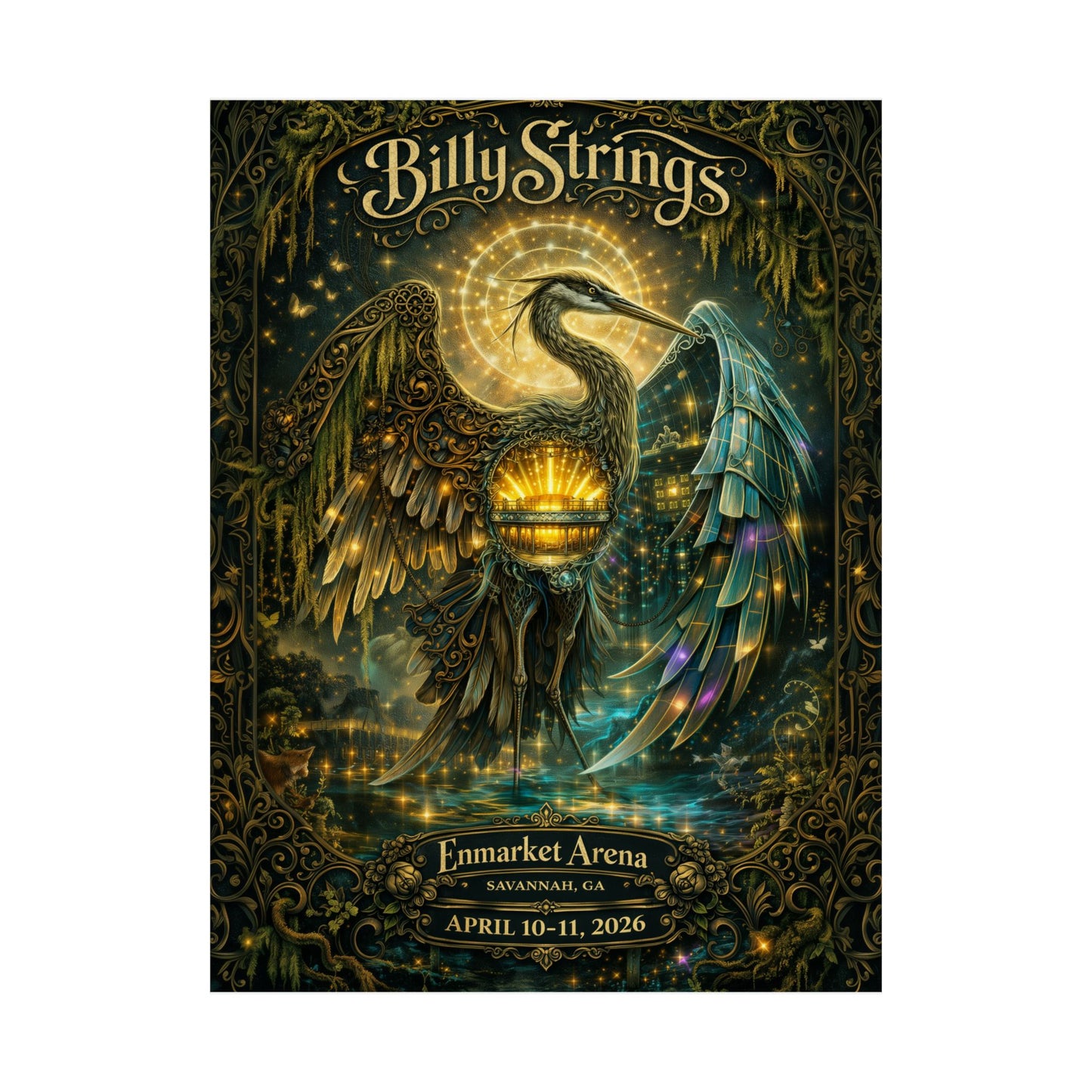 Billy Strings | 4/10/26 - 4/11/26 | Savannah, GA | Concert Poster  | V1