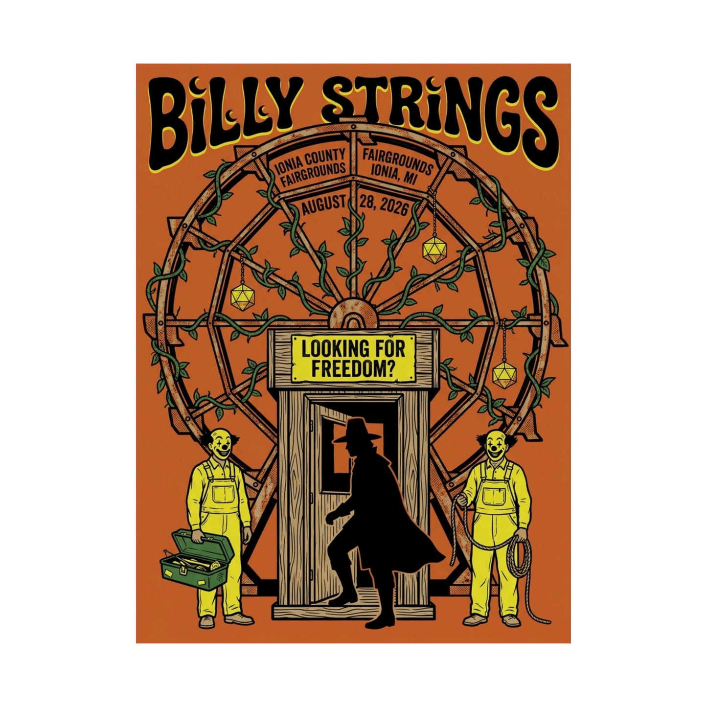 Billy Strings | August 28, 2026 | Ionia, MI | Concert Poster V2