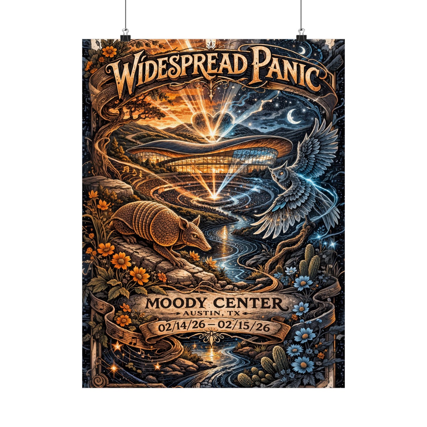Widespread Panic | 02/14/26–02/15/26 | Austin, TX | Concert Poster  | V1