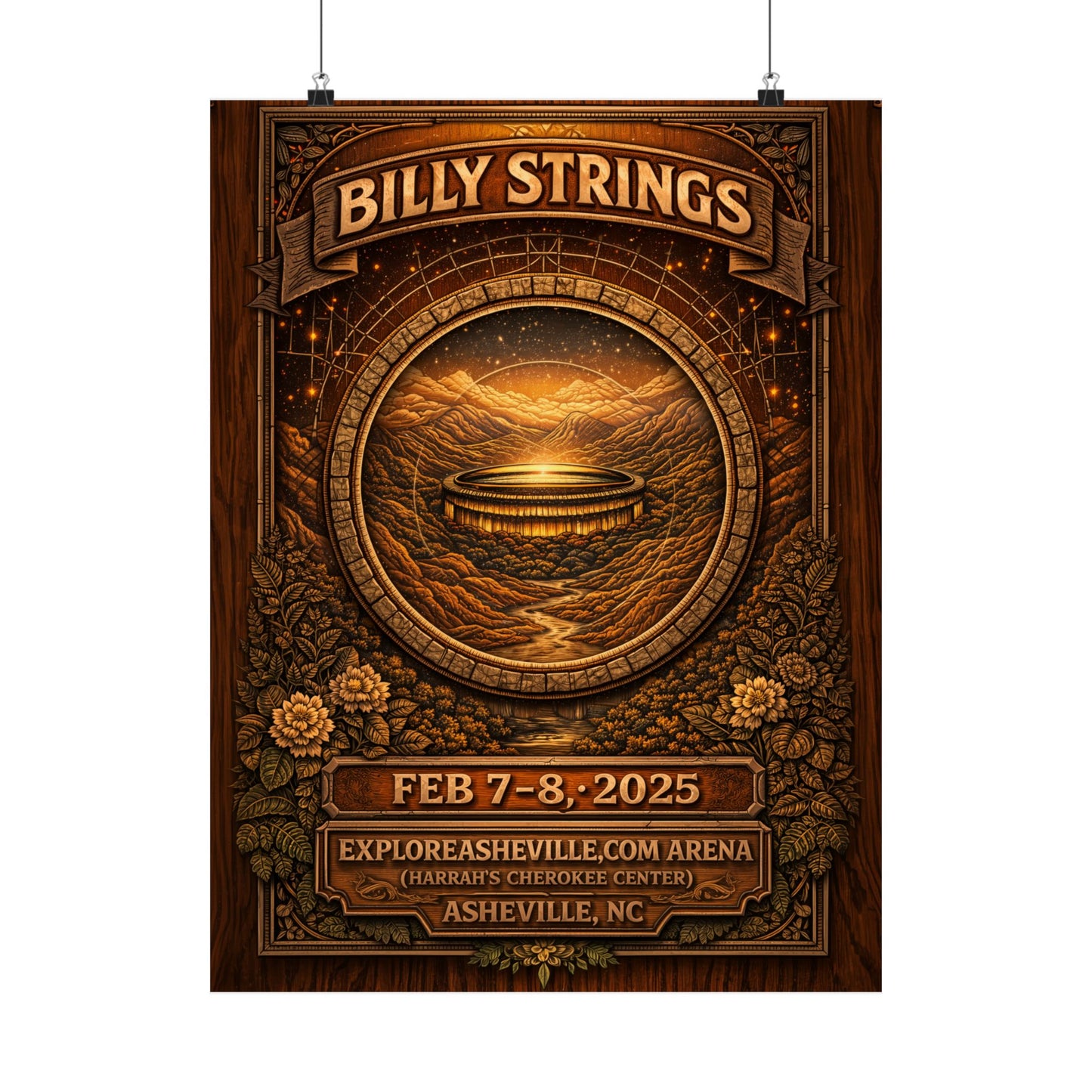 Billy Strings | 2/7/25 - 2/8/25 | Asheville, NC | Concert Poster  | Weekend 1 V1