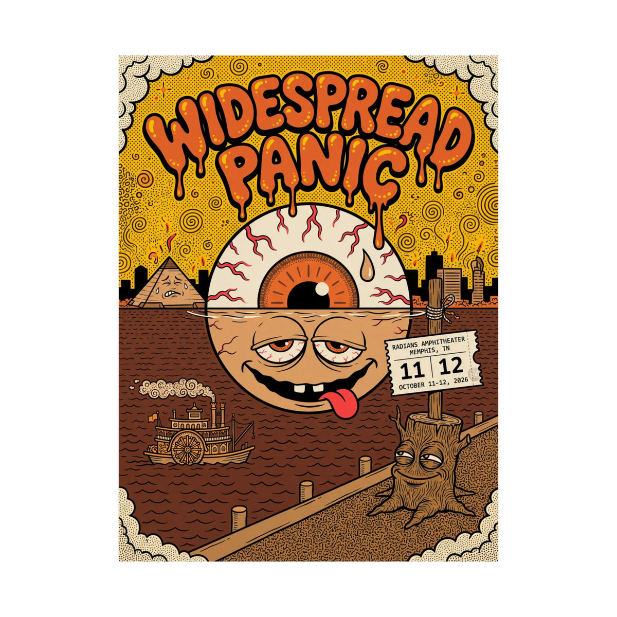 Widespread Panic | October 11–12, 2026 | Memphis, TN | Concert Poster
