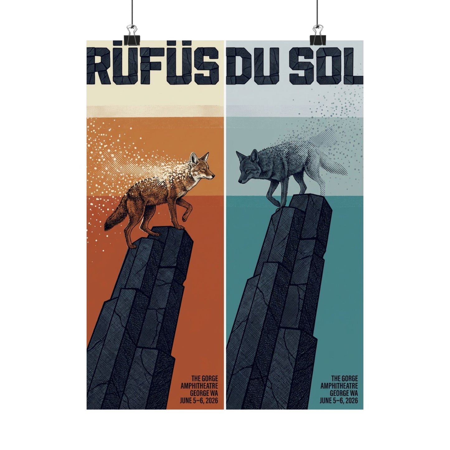 Rüfüs Du Sol | June 5–6, 2026 | George, WA | Concert Poster