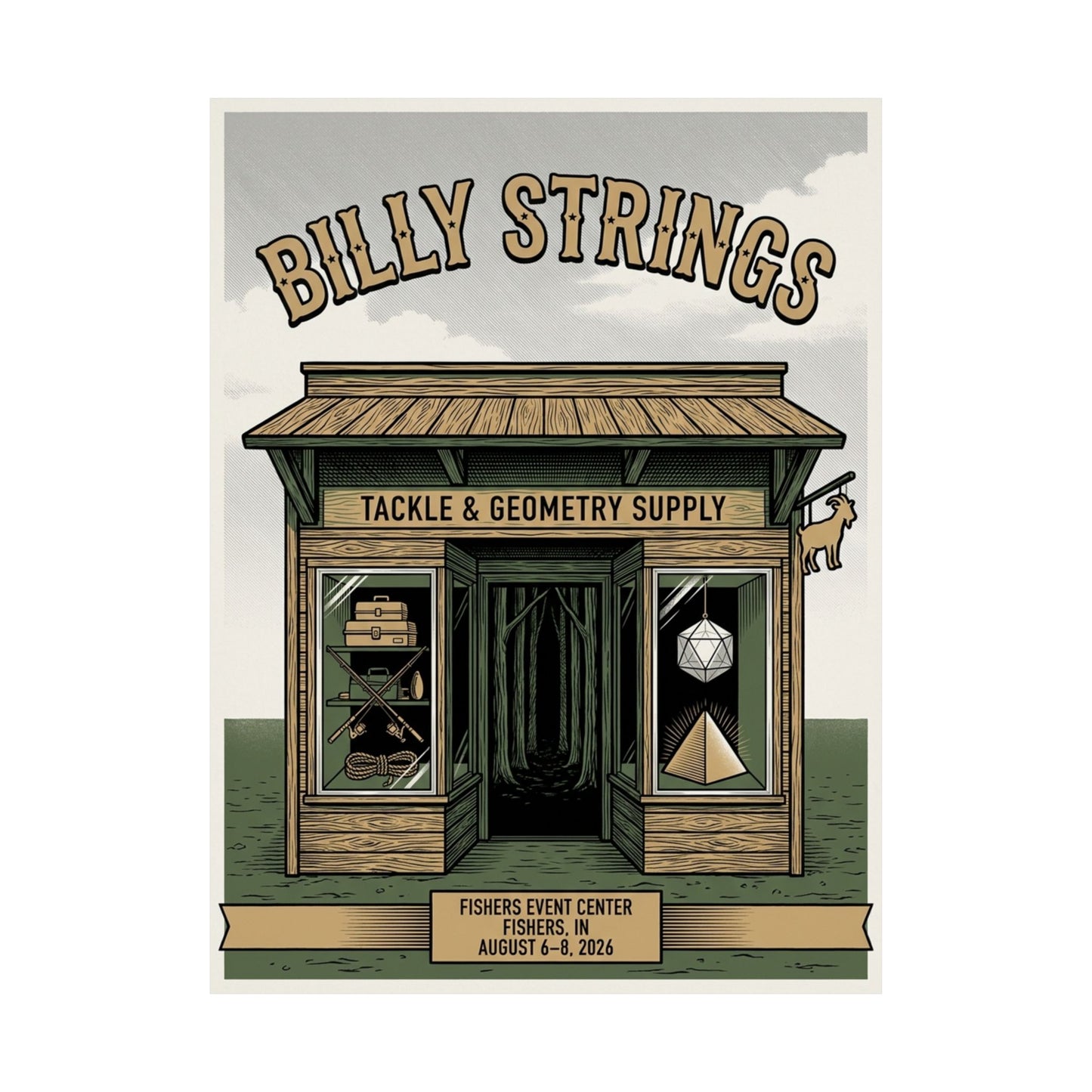 Billy Strings | August 6–8, 2026 | Fishers, IN | Concert Poster V1