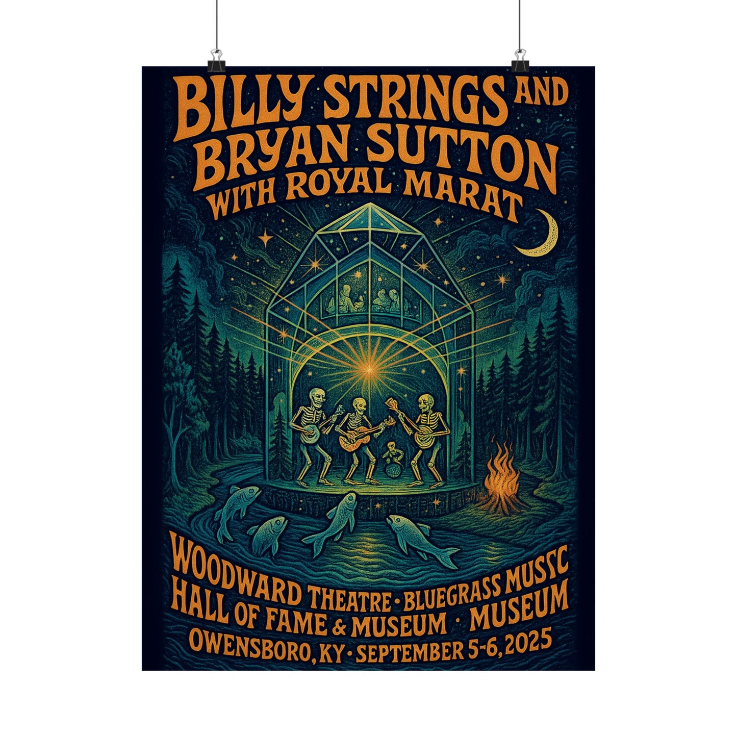 Billy Strings & Bryan Sutton Owensboro KY Concert Print | September 5 and 6, 2025 | Woodward Theatre