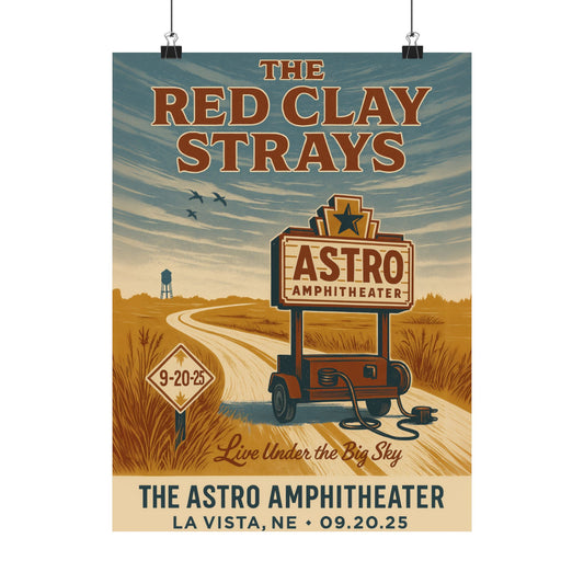The Red Clay Strays La Vista NE Concert Print | September 20, 2025 | Astro Amphitheater | Variant 1
