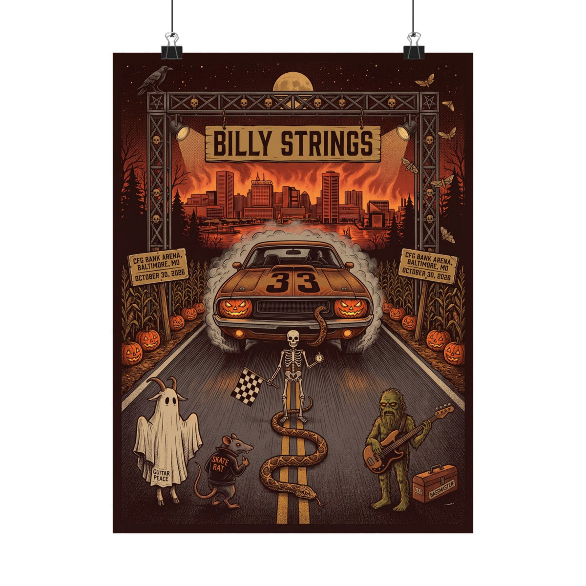 Billy Strings | October 30, 2026 | Baltimore, MD | Concert Poster