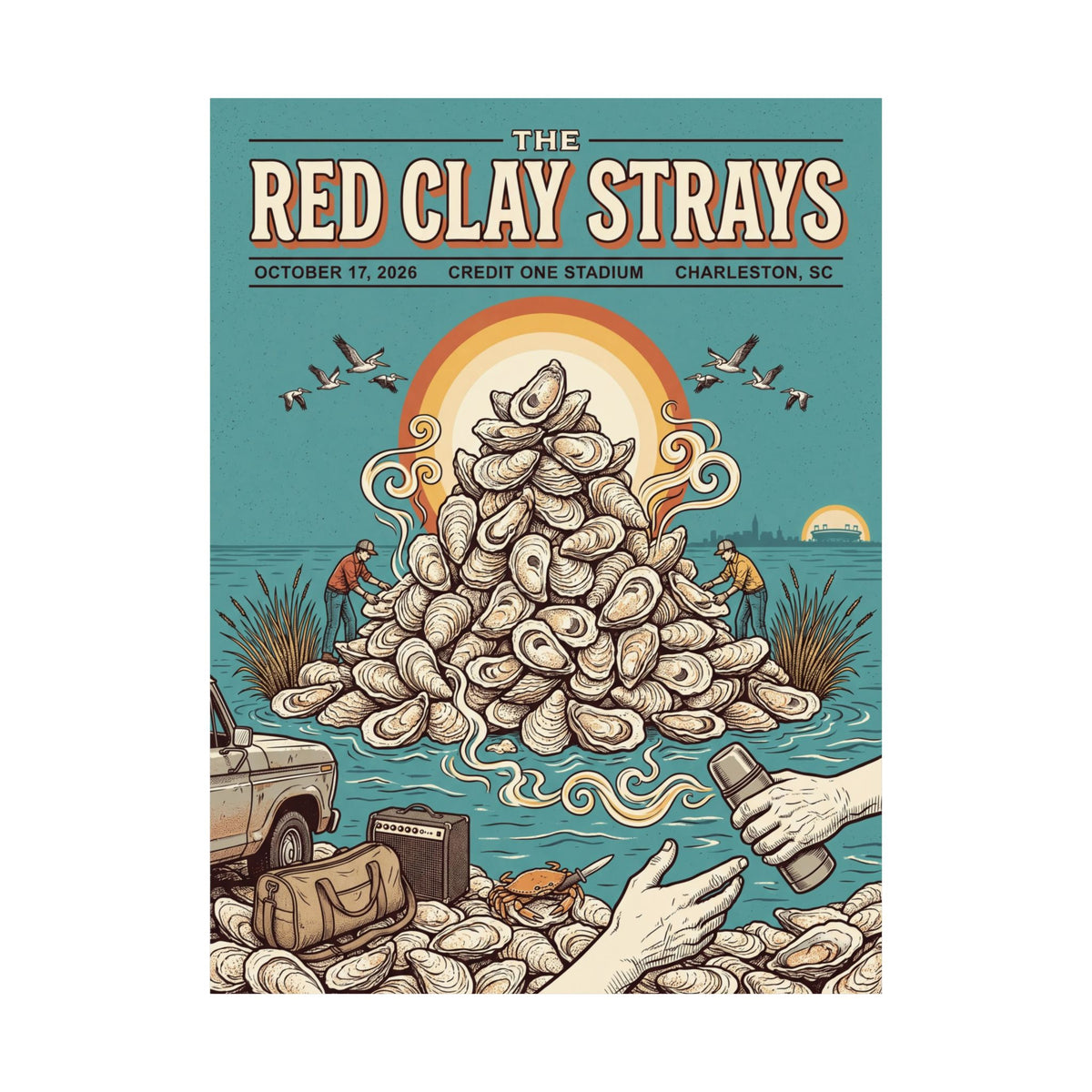 The Red Clay Strays | October 17, 2026 | Charleston, SC | Concert Poster