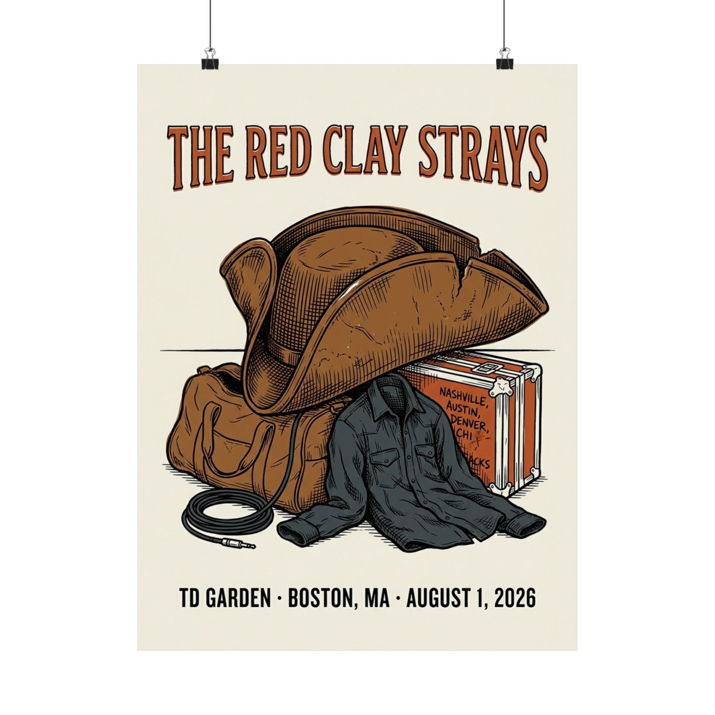 The Red Clay Strays | August 1, 2026 | Boston, MA | Concert Poster