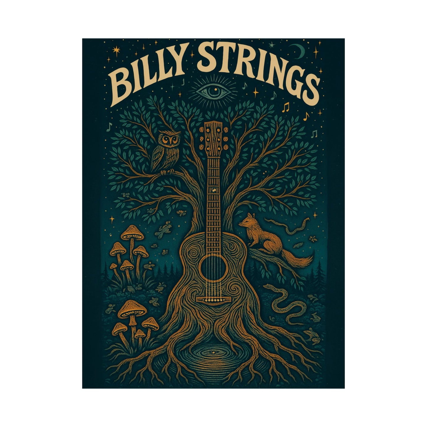 Billy Strings  'Living Pickin' Tree' | Psychedelic Bluegrass Jam Band Poster
