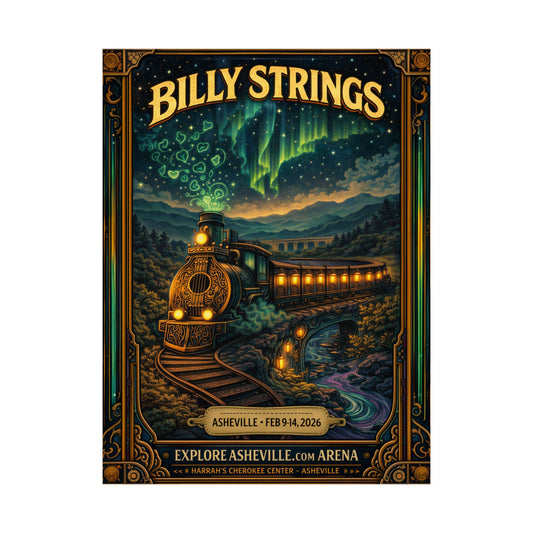 Billy Strings | 2/9/26 - 2/14/26 | Asheville, NC | Concert Poster  | V3