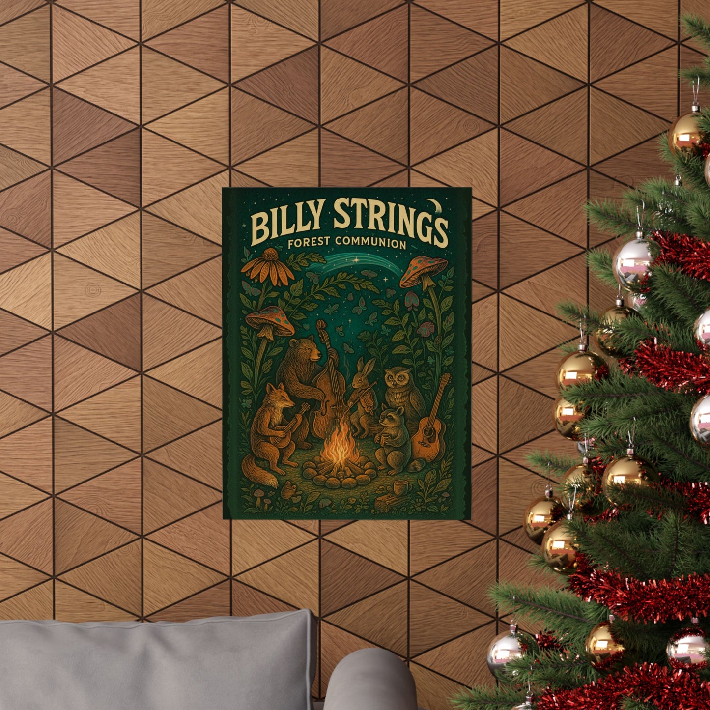 Billy Strings | Woodland Animals Bluegrass Campfire Music Fan Art