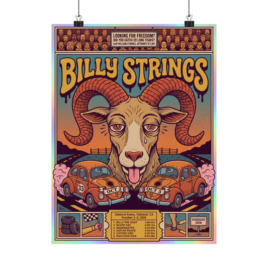 Billy Strings | October 2–3, 2026 | Oakland, CA | Concert Poster
