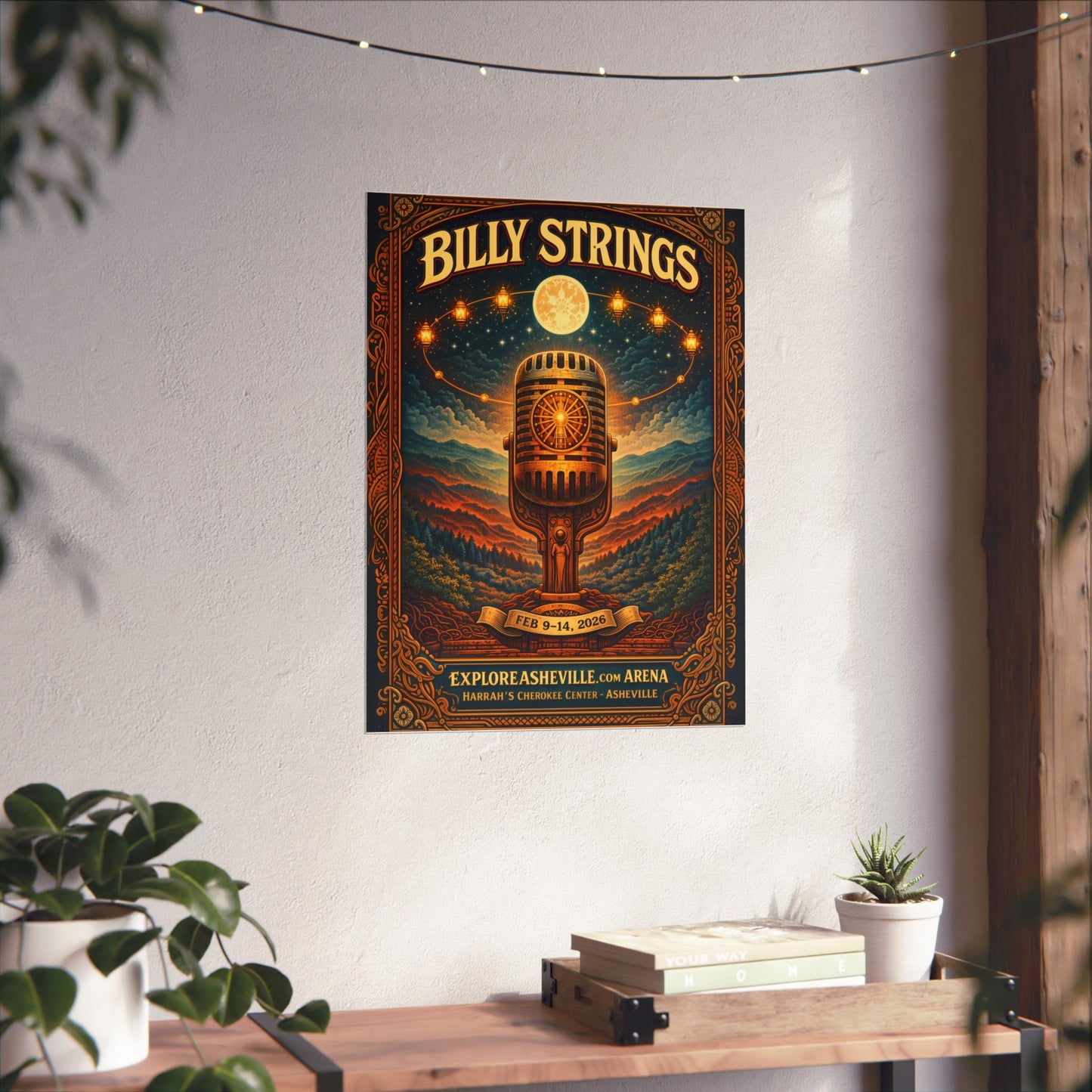 Billy Strings | 2/9/26 - 2/14/26 | Asheville, NC | Concert Poster  | V1