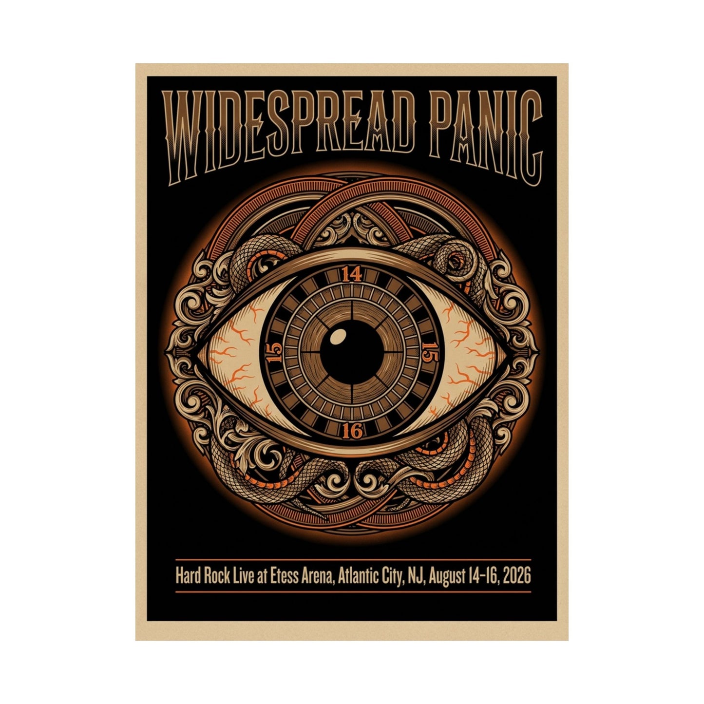 Widespread Panic | August 14–16, 2026 | Atlantic City, NJ | Concert Poster V2