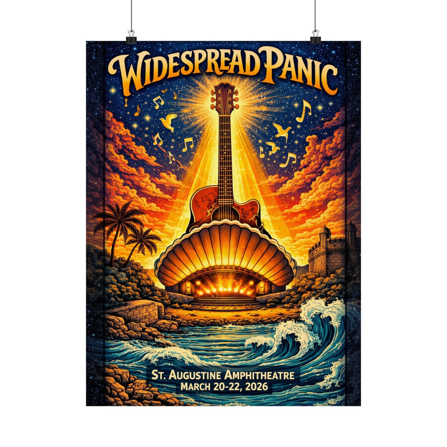Widespread Panic | 03/20/26–03/22/26 | St. Augustine, FL | Concert Poster  | V2
