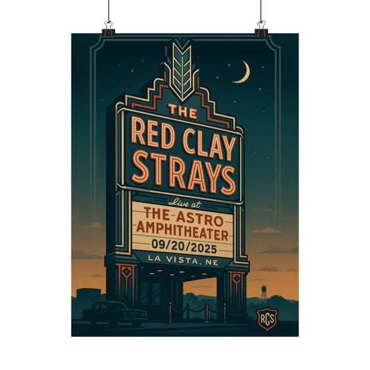 The Red Clay Strays La Vista NE Concert Print | September 20, 2025 | Astro Amphitheater | Variant 2