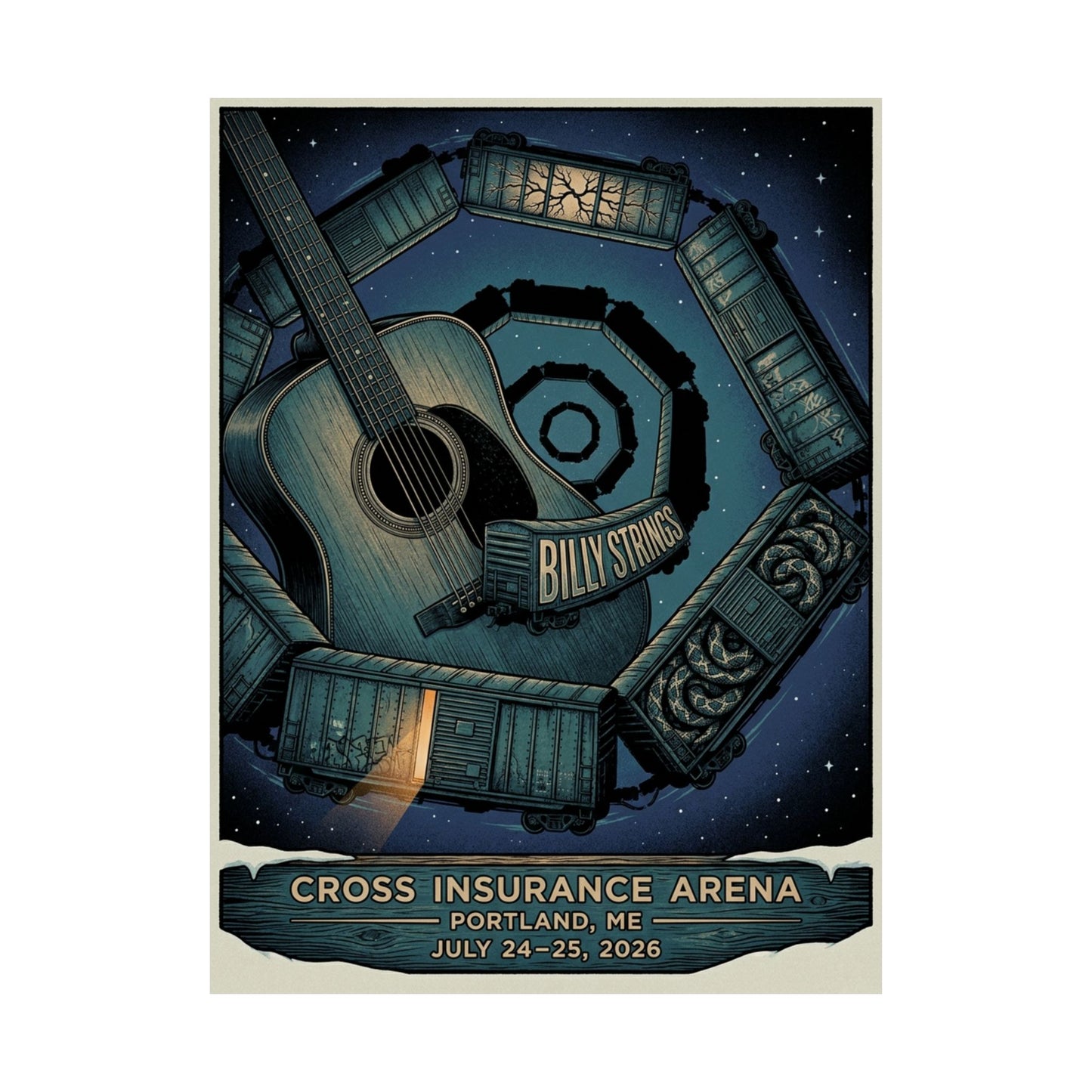 Billy Strings | July 24–25, 2026 | Portland, ME | Concert Poster