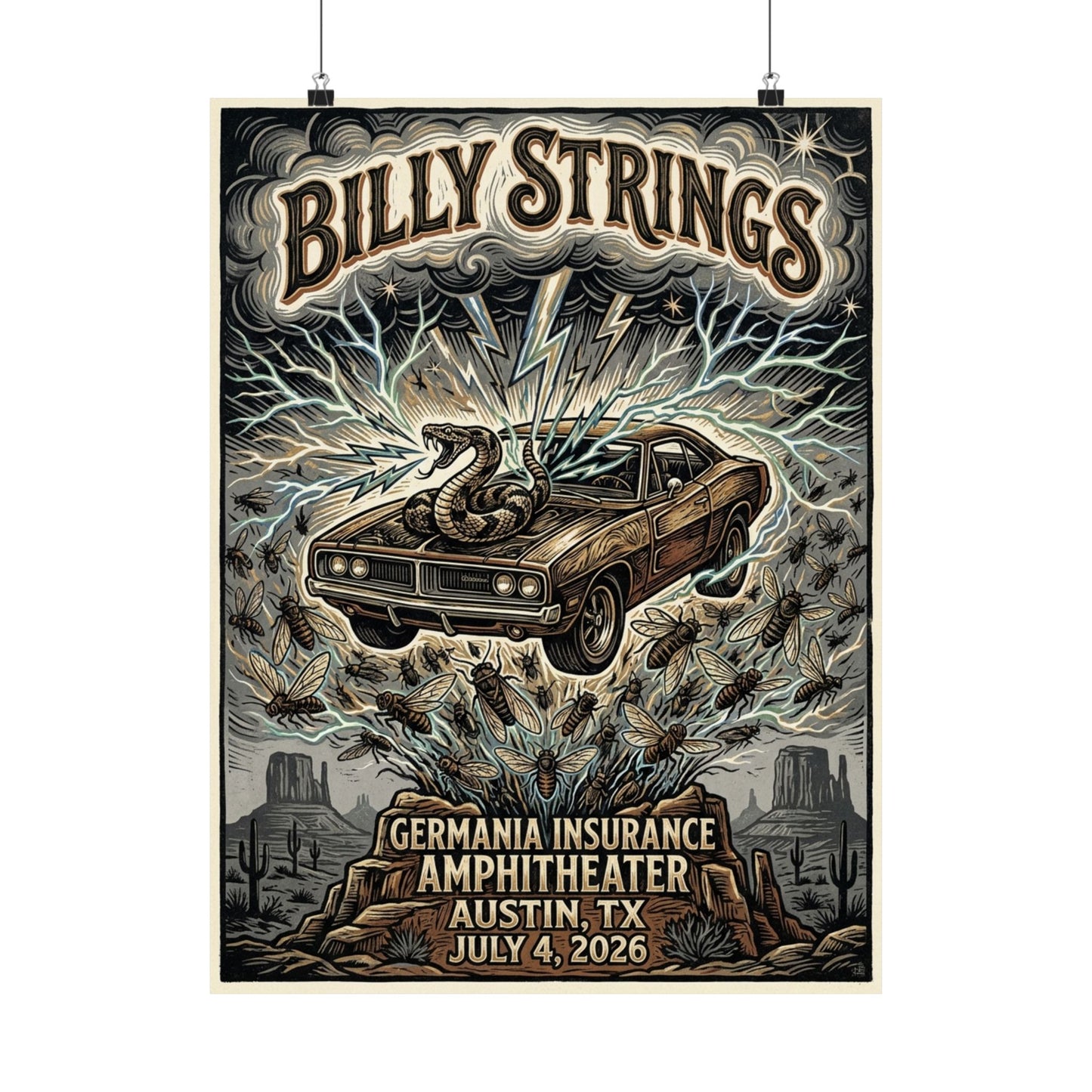 Billy Strings | July 4, 2026 | Austin, TX | Concert Poster