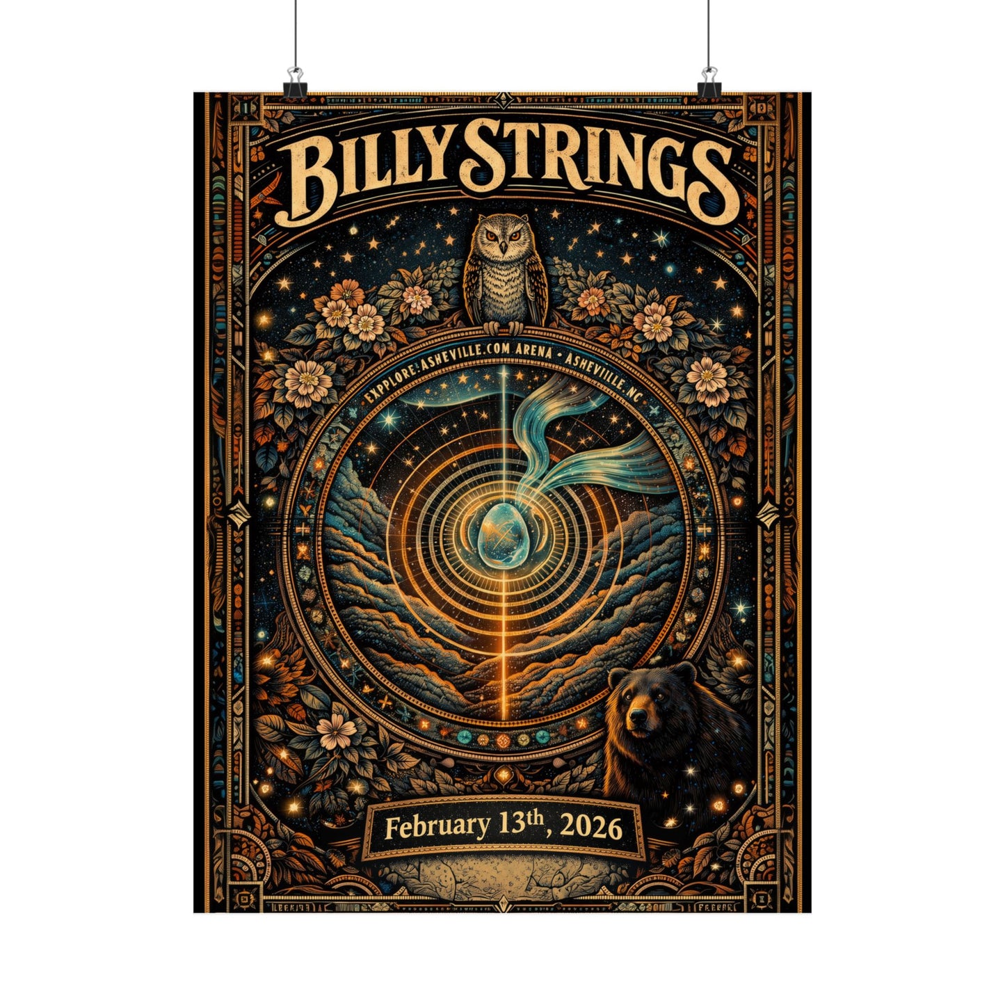 Billy Strings | 02/13/2026 | Asheville, NC | Concert Poster  | N5