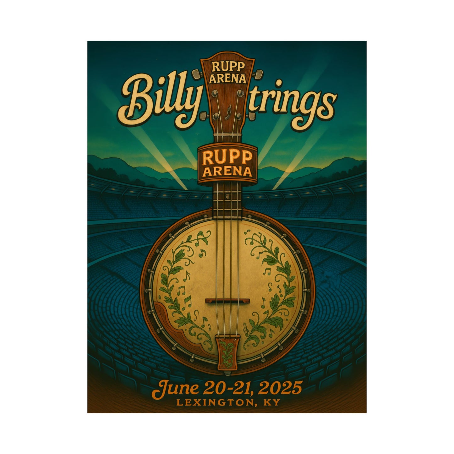 Billy Strings Lexington KY June 20-21, 2025 Concert Print