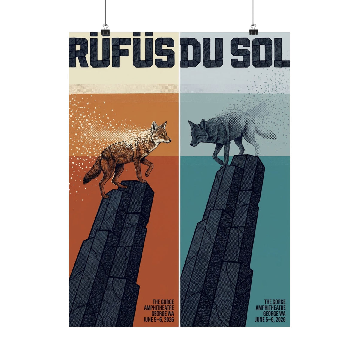 Rüfüs Du Sol | June 5–6, 2026 | George, WA | Concert Poster