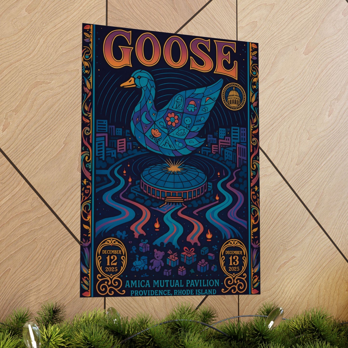Goose Goosemas 2025 | Amica Mutual Pavilion | Providence, RI | December 12-13, 2025 | Concert Poster | Variant 4