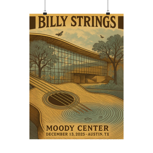 Billy Strings  Austin, TX | December 13, 2025| Moody Center | Concert Poster | Variant 1