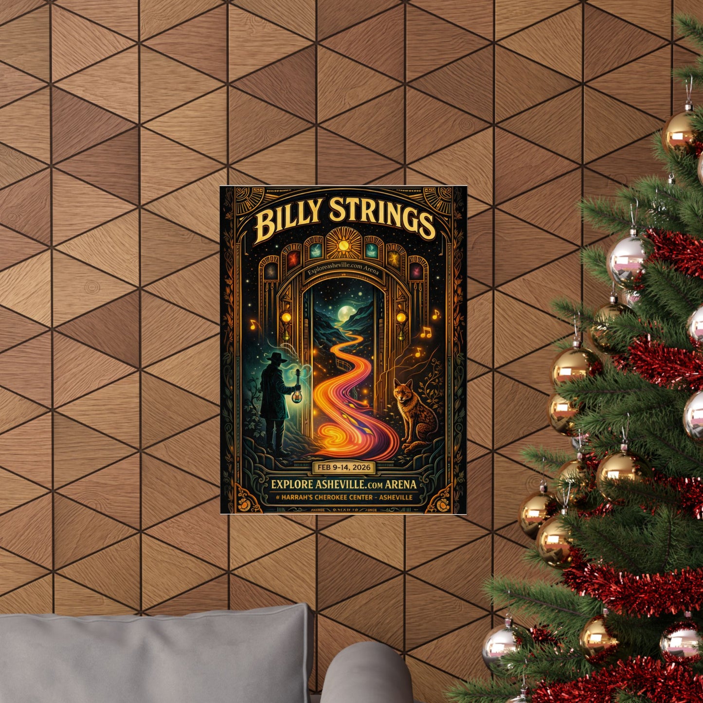 Billy Strings | 2/9/26 - 2/14/26 | Asheville, NC | Concert Poster  | V2