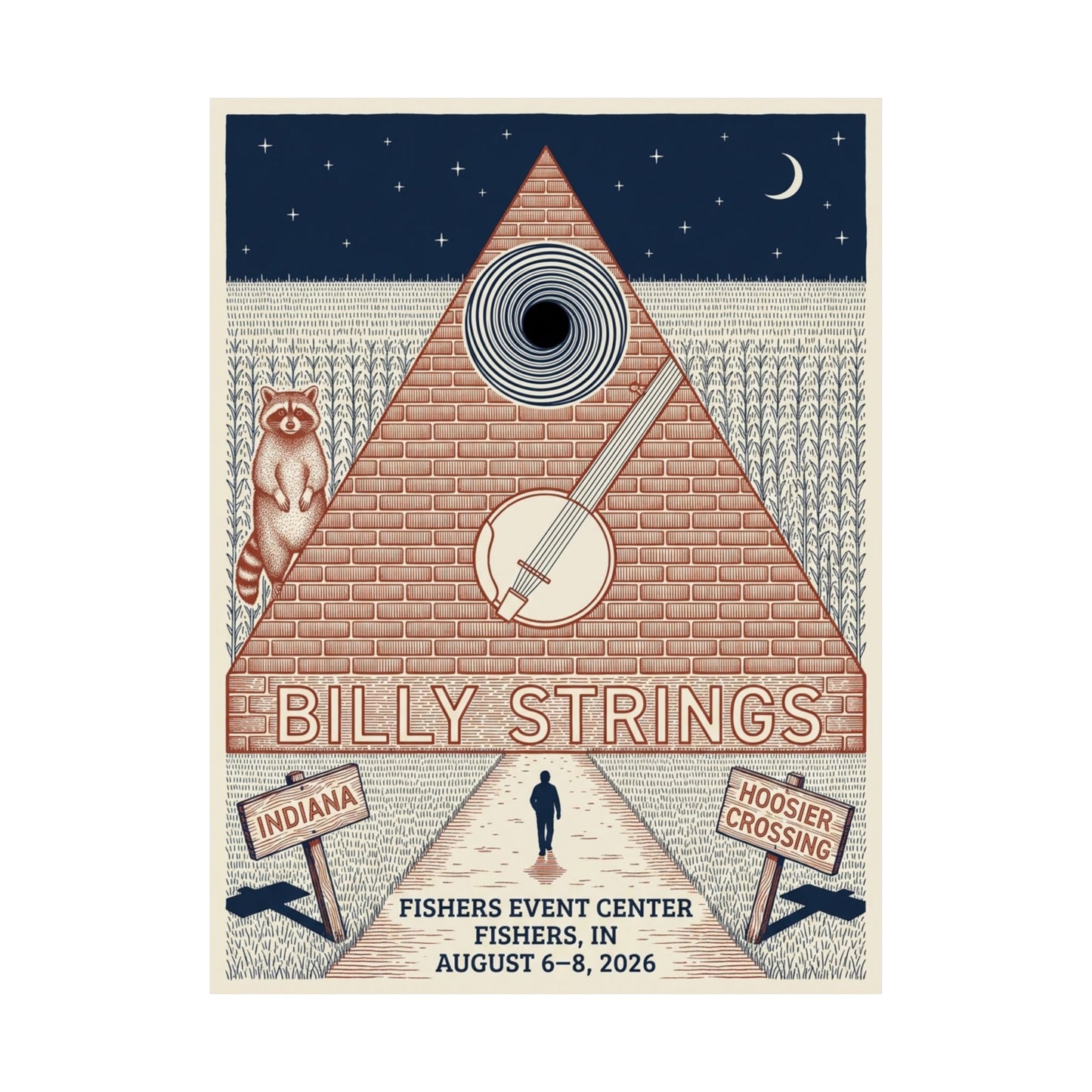 Billy Strings | August 6–8, 2026 | Fishers, IN | Concert Poster V2