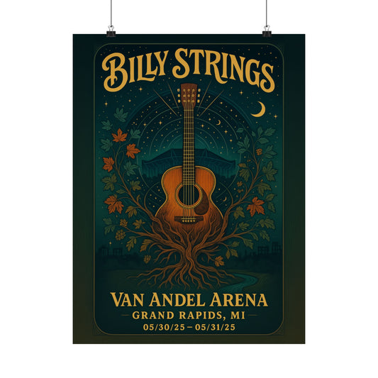 Billy Strings Grand Rapids Concert Print |  May 30 - 31, 2025 | Van Andel Arena