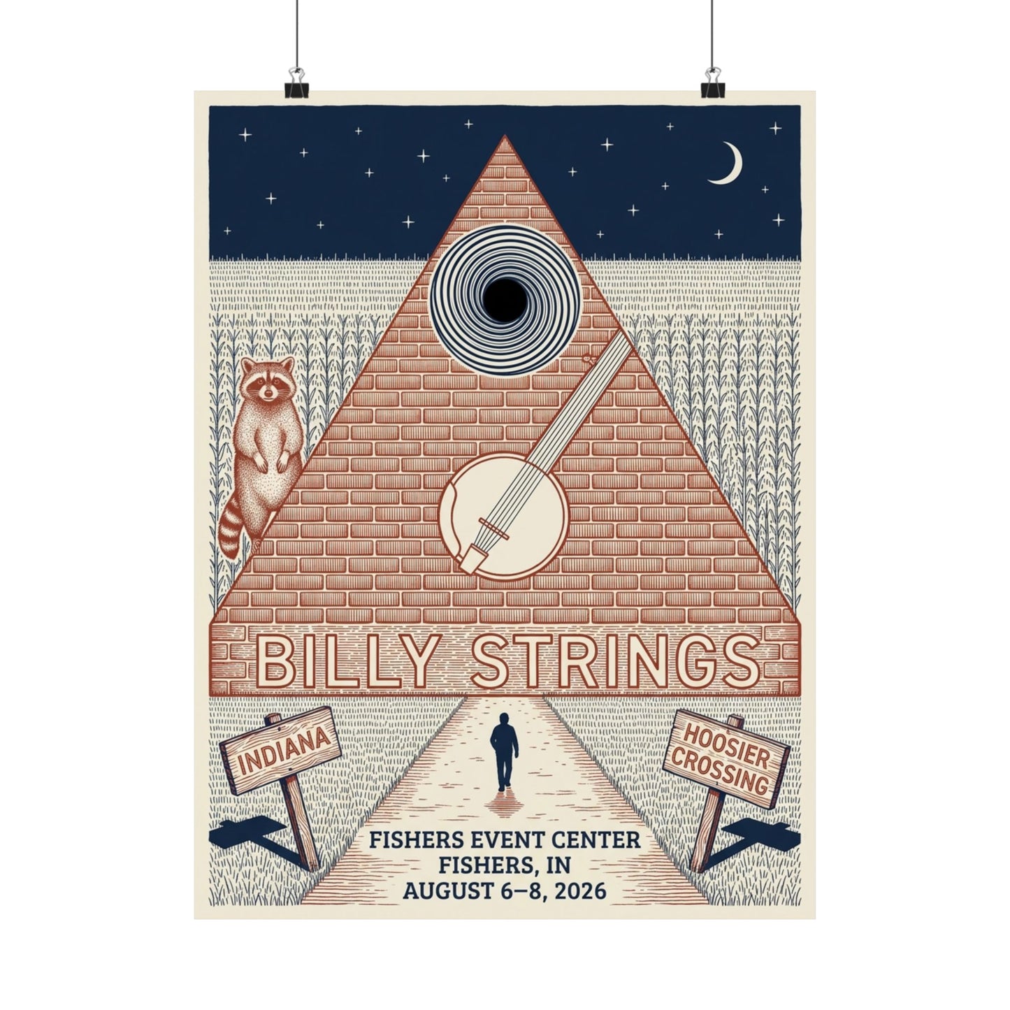 Billy Strings | August 6–8, 2026 | Fishers, IN | Concert Poster V2