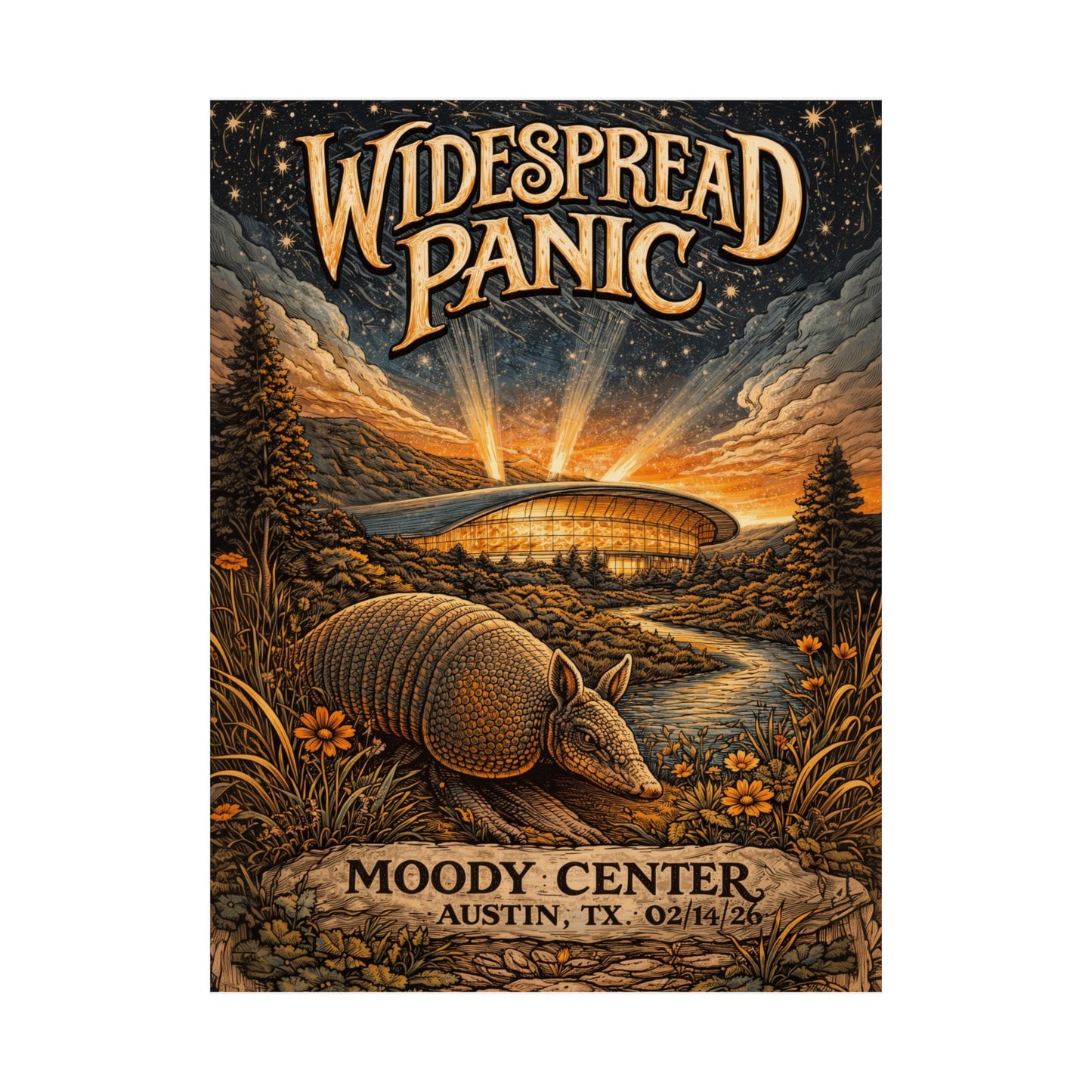 Widespread Panic | 02/14/26 | Austin, TX | Concert Poster  | N1