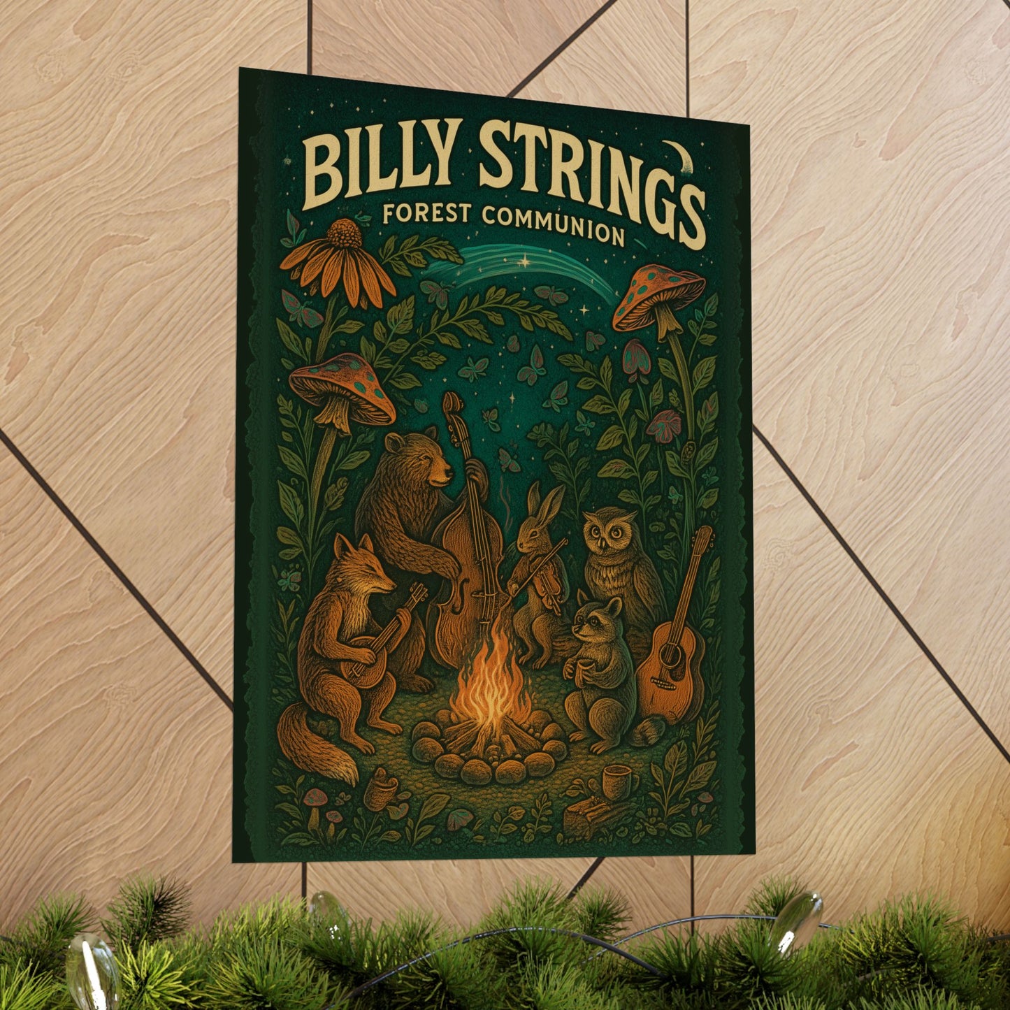 Billy Strings | Woodland Animals Bluegrass Campfire Music Fan Art