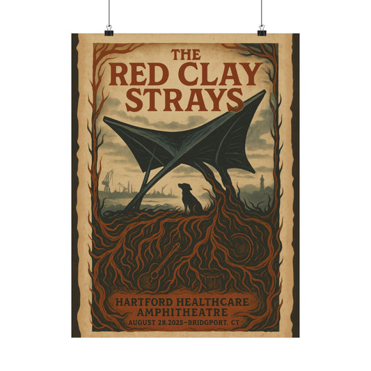 The Red Clay Strays | August 28, 2025| Bridgeport Connecticut | | Hartford HealthCare Amphitheater | Fan Made Concert Print