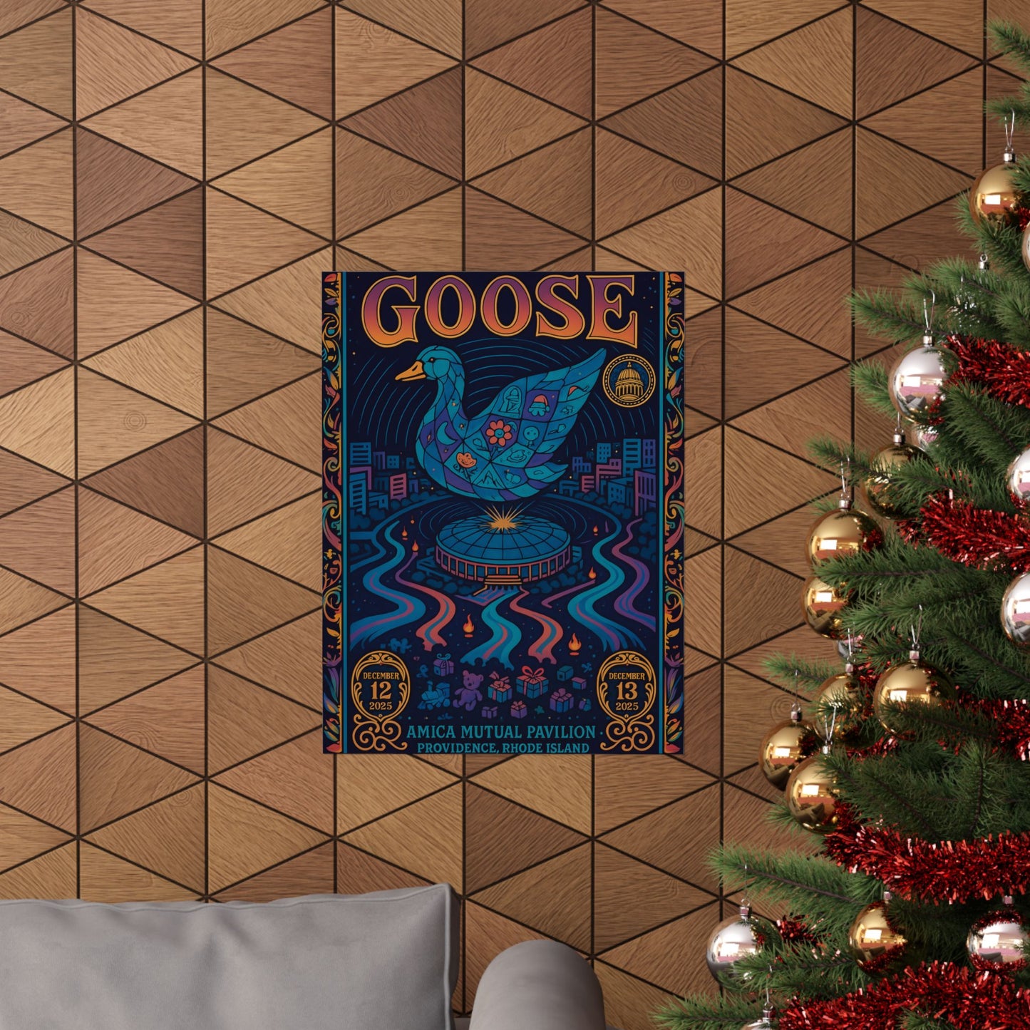 Goose Goosemas 2025 | Amica Mutual Pavilion | Providence, RI | December 12-13, 2025 | Concert Poster | Variant 4