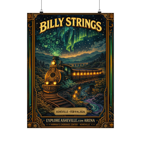 Billy Strings | 2/9/26 - 2/14/26 | Asheville, NC | Concert Poster  | V3