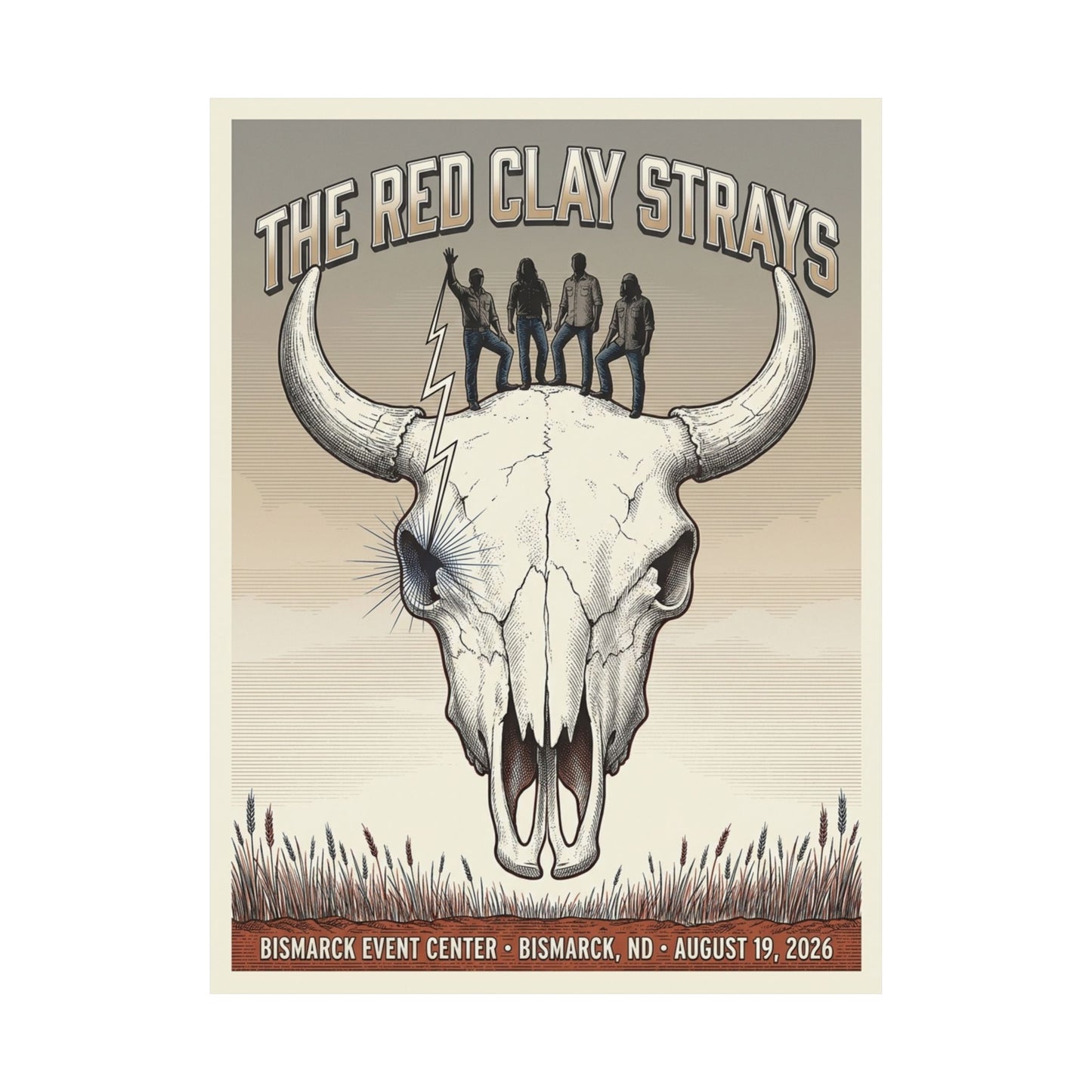 The Red Clay Strays | August 19, 2026 | Bismarck, ND | Concert Poster