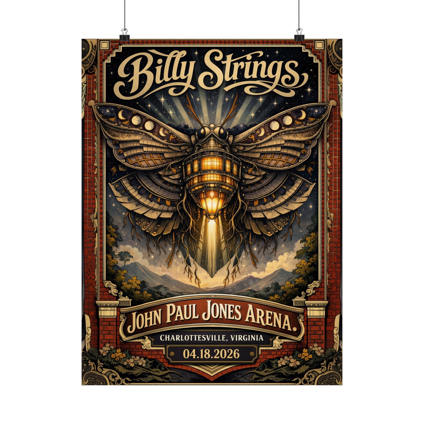 Billy Strings | 04/18/2026 | Charlottesville, VA | Concert Poster  | N2