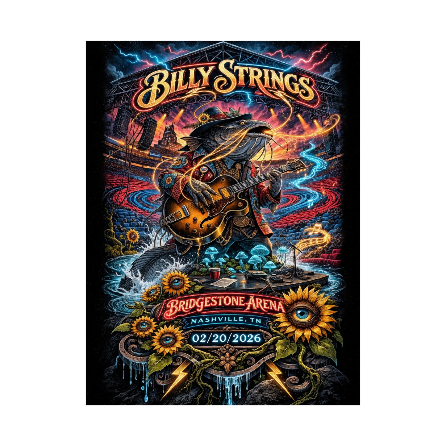 Billy Strings | 02/20/2026 | Nashville, TN | Concert Poster  | N1