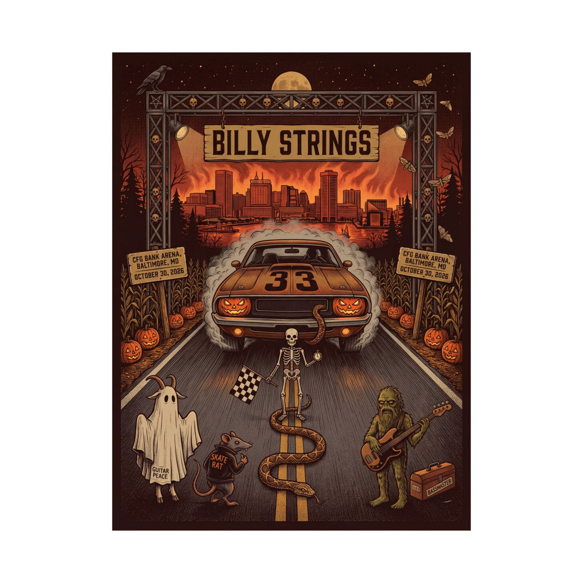 Billy Strings | October 30, 2026 | Baltimore, MD | Concert Poster