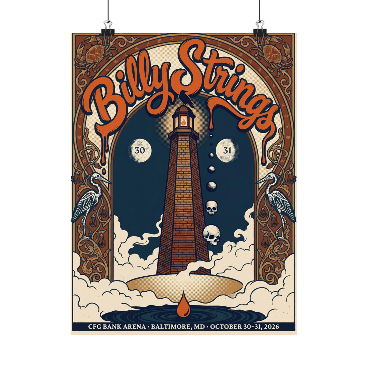Billy Strings | October 30–31, 2026 | Baltimore, MD | Concert Poster 2