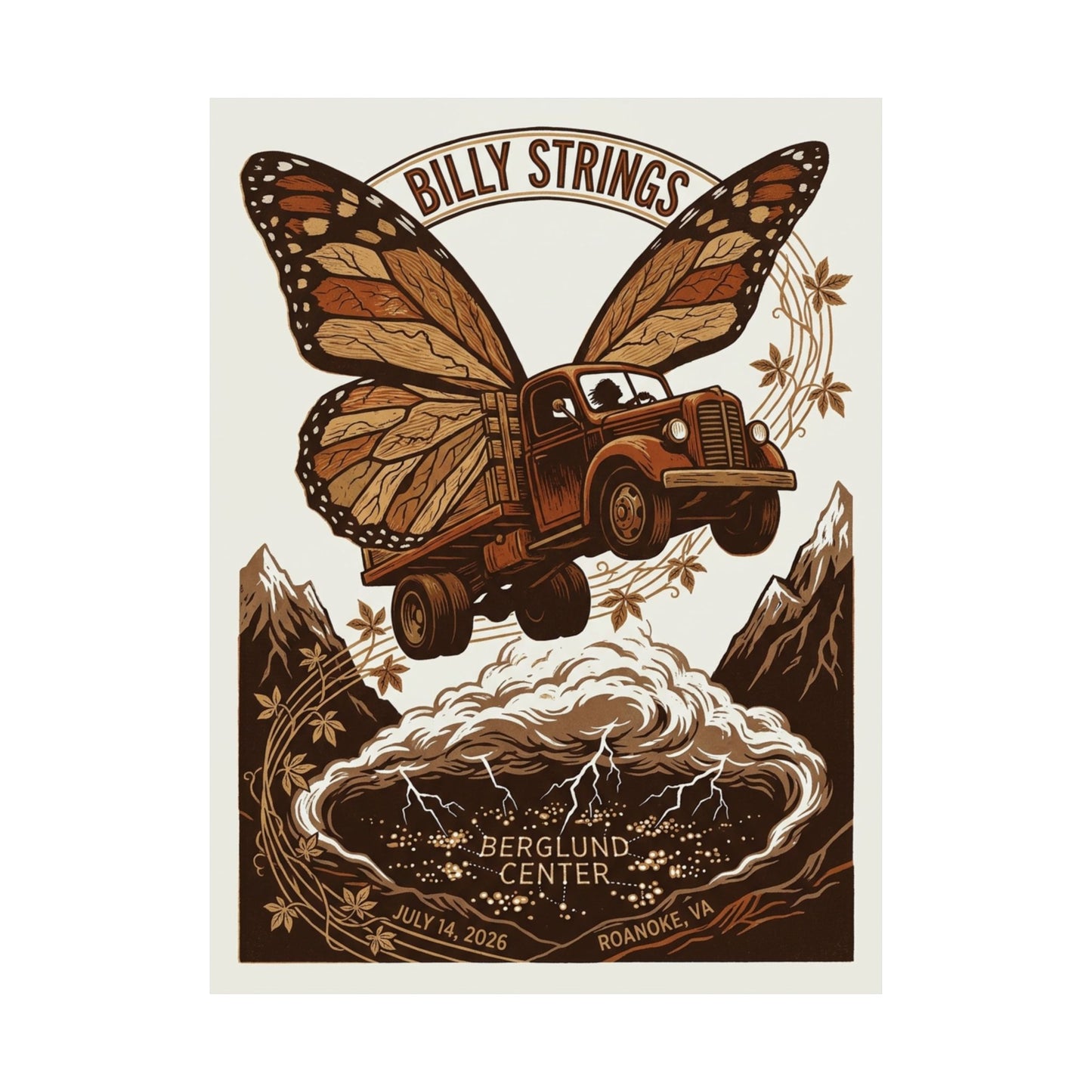 Billy Strings | 07/14/26 | Roanoke, VA | Concert Poster  | V2