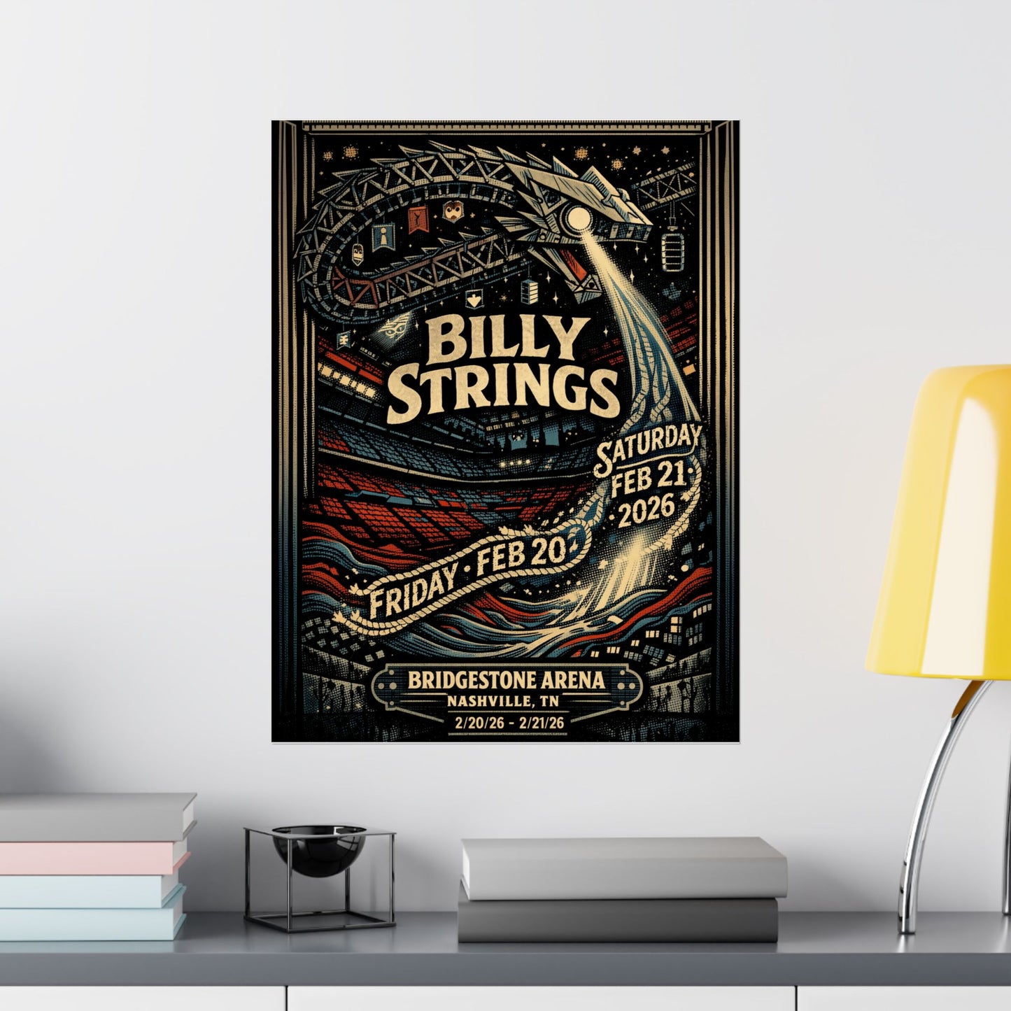 Billy Strings | 2/20/26 - 2/21/26 | Nashville, TN | Concert Poster  | V2